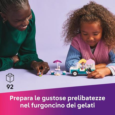 LEGO Friends 42644 Il Furgone dei Gelati di Heartlake City, Giochi Didattici Bambine 4+, Camion Giocattolo, Cibo e Accessori - 2