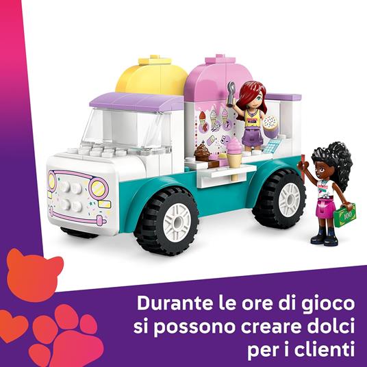 LEGO Friends 42644 Il Furgone dei Gelati di Heartlake City, Giochi Didattici Bambine 4+, Camion Giocattolo, Cibo e Accessori - 5
