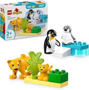 Giocattolo LEGO DUPLO 10442 Famiglie di Animali: Pinguini e Leoni, Giochi di Fantasia Educativi per Bambini 2+, Giocattolo Creativo LEGO
