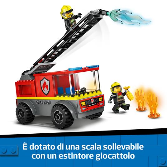 LEGO City 60463 Autopompa con Scala, Camion Giocattolo dei Pompieri con 2 Minifigure, Giochi Educativi per Bambini da 4 Anni - 4
