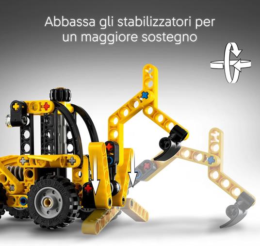 LEGO Technic Scavatrice a Cucchiaia Rovescia, Giochi per Bambini 7+, Veicolo con Escavatore Posteriore, Pala e Stabilizzatori - 4