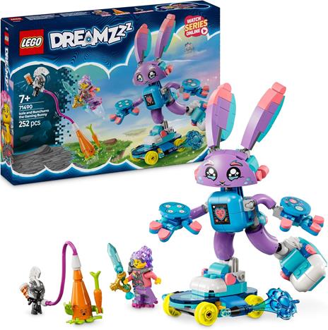 LEGO DREAMZzz 71490 Izzie e il Coniglietto del Gaming Bunchurro, Giochi Bambini 7+ Trasformabili 3in1 con Coniglio Giocattolo
