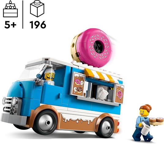 LEGO City 60452 Furgone delle Ciambelle Giocattolo con 2 Minifigure, Giochi Bambini 5+, Veicolo con Stand Gastronomico Mobile - 2