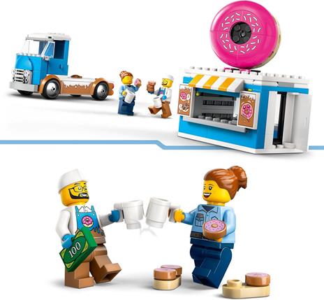 LEGO City 60452 Furgone delle Ciambelle Giocattolo con 2 Minifigure, Giochi Bambini 5+, Veicolo con Stand Gastronomico Mobile - 4