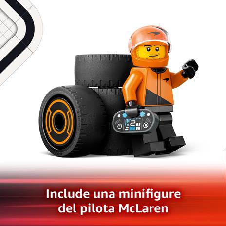 LEGO City 60442 Pilota e Monoposto McLaren F1, Modello di Macchina Giocattolo da Formula 1, Regalo Bambini 6+ Fan delle Auto - 3