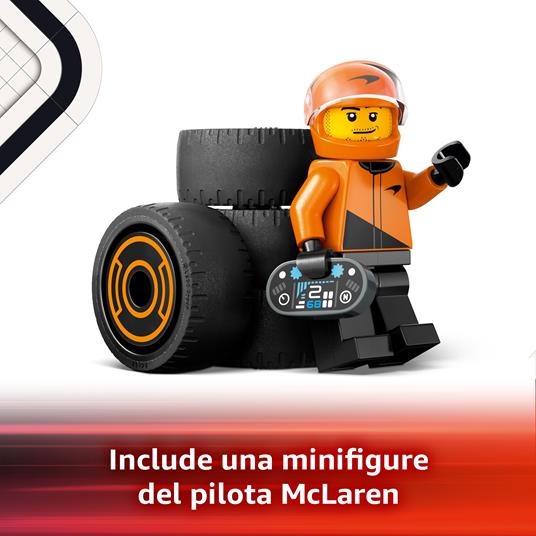 LEGO City 60442 Pilota e Monoposto McLaren F1, Modello di Macchina Giocattolo da Formula 1, Regalo Bambini 6+ Fan delle Auto - 3