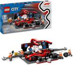 LEGO City 60443 Pit Stop e Meccanici con Monoposto Ferrari F1 - Officina, Macchina Giocattolo e Accessori, Giochi Bambini 6+