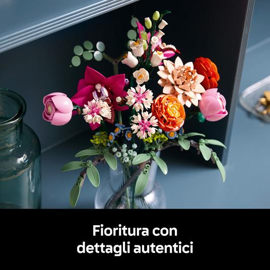 LEGO Botanicals 10342 Bouquet di Fiori Rosa, Modellismo Adulti, Decorazioni Casa con Piante Finte, Idea Regalo Donna o Uomo - 4
