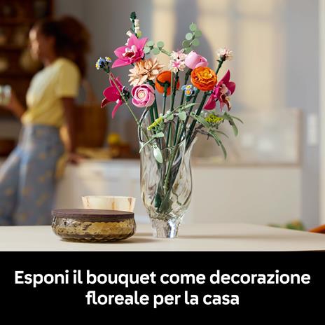 LEGO Botanicals 10342 Bouquet di Fiori Rosa, Modellismo Adulti, Decorazioni Casa con Piante Finte, Idea Regalo Donna o Uomo - 5