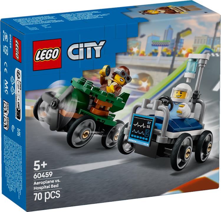 LEGO City Great Vehicles (60459). Pack veicoli da corsa: aereo contro letto dospedale