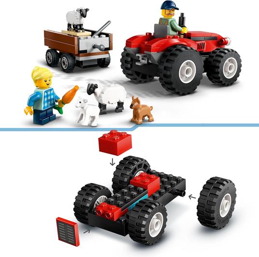 LEGO City 60461 Trattore Agricolo Rosso con Rimorchio e Pecore, Veicolo e Animali Giocattolo, Giochi Montessori Bambini 4+ - 3