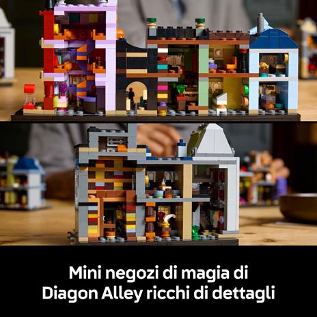 LEGO Harry Potter 76444 Negozi di Magia di Diagon Alley, Kit Modellismo per Adulti in Microscala con Edifici e 12 Personaggi - 3