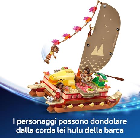 LEGO | Disney 43270 La Canoa di Vaiana, Barca Giocattolo con 4 Personaggi, Giochi per Bambini 6+, Regalo da Principesse - 5