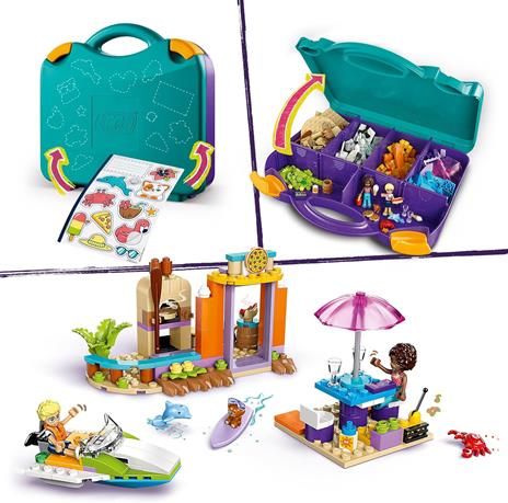 LEGO Friends 42672 Valigia Creativa da Spiaggia e da Viaggio, Giochi 2 in 1 Bambine 5+, Motoscafo e Idrovolante Giocattolo - 3