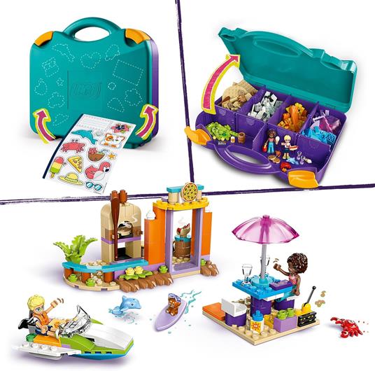 LEGO Friends 42672 Valigia Creativa da Spiaggia e da Viaggio, Giochi 2 in 1 Bambine 5+, Motoscafo e Idrovolante Giocattolo - 3