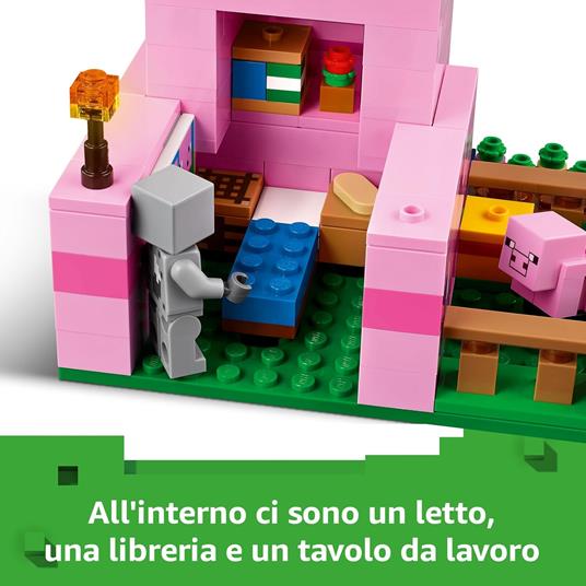 LEGO Minecraft 21268 La Casa del Maialino, Gioco di Ruolo Bambini 7+ con Personaggi, Animali Giocattolo e Fattoria - 3