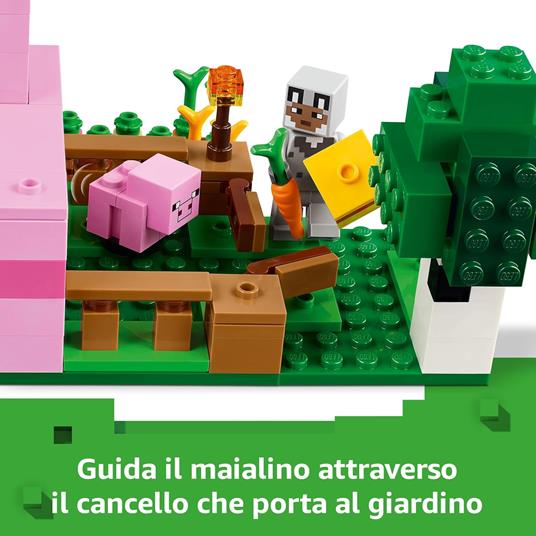 LEGO Minecraft 21268 La Casa del Maialino, Gioco di Ruolo Bambini 7+ con Personaggi, Animali Giocattolo e Fattoria - 4