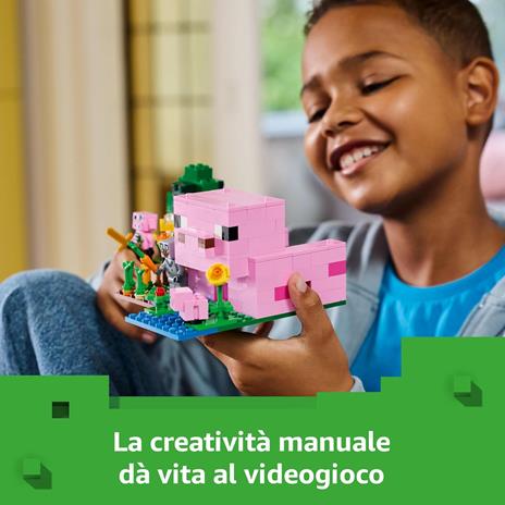 LEGO Minecraft 21268 La Casa del Maialino, Gioco di Ruolo Bambini 7+ con Personaggi, Animali Giocattolo e Fattoria - 5