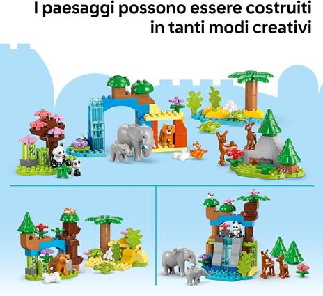 LEGO DUPLO 10446 Famiglie di Animali 3 in 1, Giocattolo con 10 Figure e Scene della Natura, Giochi Educativi per Bambini 2+ - 5
