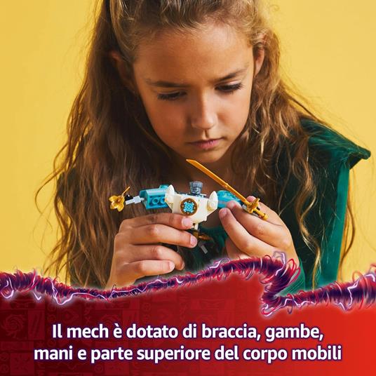 LEGO NINJAGO 71827 Mech da Battaglia di Zane - Figura Giocattolo Ninja Snodabile con 3 Minifigure e Armi, Giochi Bambini 6+ - 3