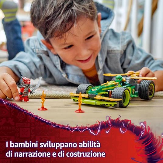 LEGO NINJAGO 71828 Racer Pull-Back di Lloyd - Modello di Auto da Corsa Giocattolo con 2 Minifigure e Armi, Giochi Bambini 7+ - 5