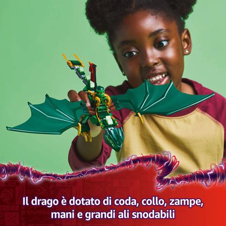 LEGO NINJAGO Drago della Foresta Verde di Lloyd - Giocattolo Snodabile Costruire con 2 Minifigure e Armi, Giochi Bambini 6+ - 2