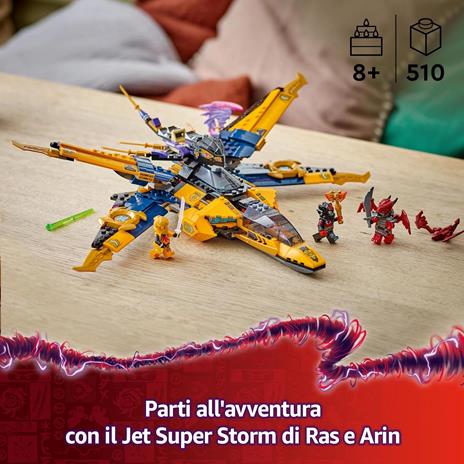 LEGO NINJAGO 71833 Jet Super Storm di Ras e Arin - Aereo Giocattolo con Drone e Capsula di Salvataggio, Giochi per Bambini 8+ - 2