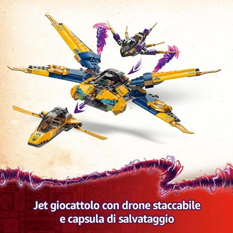 LEGO NINJAGO 71833 Jet Super Storm di Ras e Arin - Aereo Giocattolo con Drone e Capsula di Salvataggio, Giochi per Bambini 8+ - 3