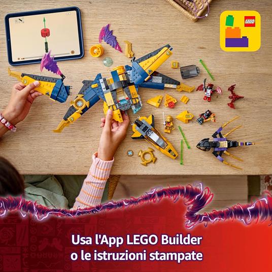 LEGO NINJAGO 71833 Jet Super Storm di Ras e Arin - Aereo Giocattolo con Drone e Capsula di Salvataggio, Giochi per Bambini 8+ - 6