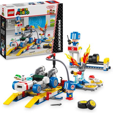 LEGO Super Mario 72035 Mario Kart : Officina di Toad, Garage Giocattolo con Macchina e 2 Personaggi, Giochi per Bambini 8+