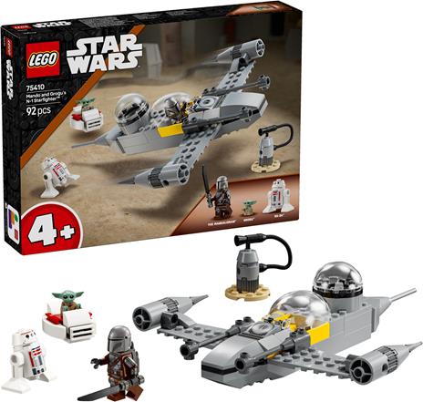 LEGO Star Wars 75410 N-1 Starfighter di Mando e Grogu con 3 Personaggi, Astronave Giocattolo da Costruire per Bambini 4+