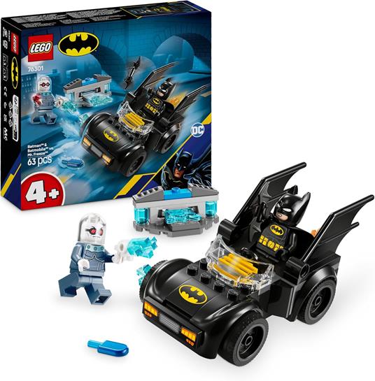 LEGO DC 76301 Batman e Batmobile Contro Mr. Freeze, Macchina Giocattolo del Supereroe con 2 Minifigure, Giochi per Bambini 4+