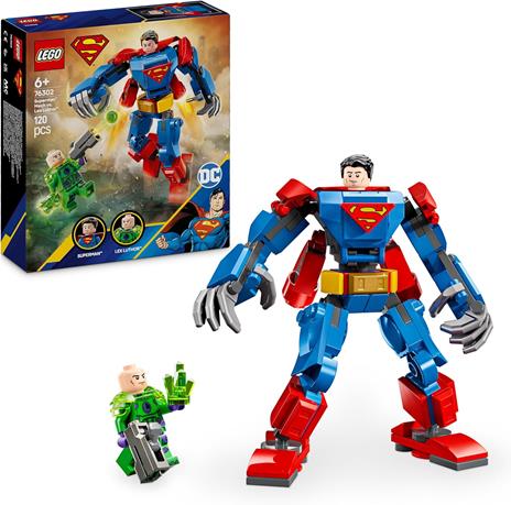 LEGO DC 76302 Mech di Superman Contro Lex Luthor - Action Figure Giocattolo del Supereroe con 2 Minifigure, Giochi Bambini 6+