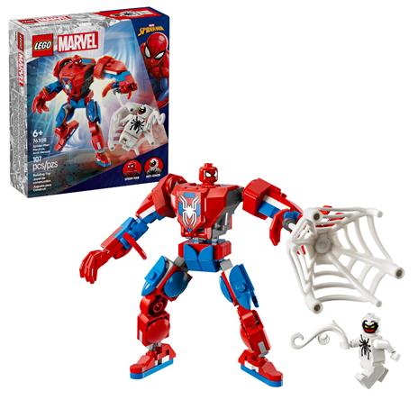 LEGO Marvel 76308 Mech di Spider-Man Contro Anti-Venom, Action Figure Giocattolo Snodabile  2 Minifigure, Giochi Bambini 6+