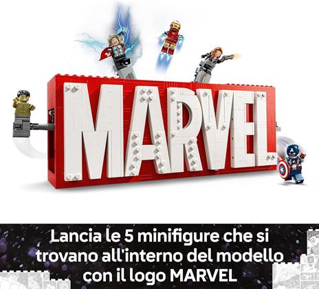 LEGO 76313 Logo e Minifigure MARVEL con Supereroi di Hulk, Thor, Iron Man, Black Widow e Captain America, Giochi Bambini 12+ - 3
