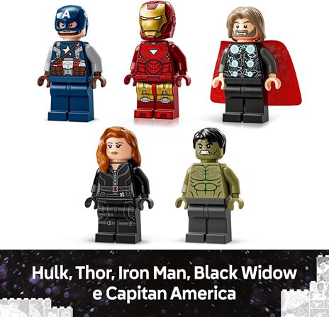 LEGO 76313 Logo e Minifigure MARVEL con Supereroi di Hulk, Thor, Iron Man, Black Widow e Captain America, Giochi Bambini 12+ - 4
