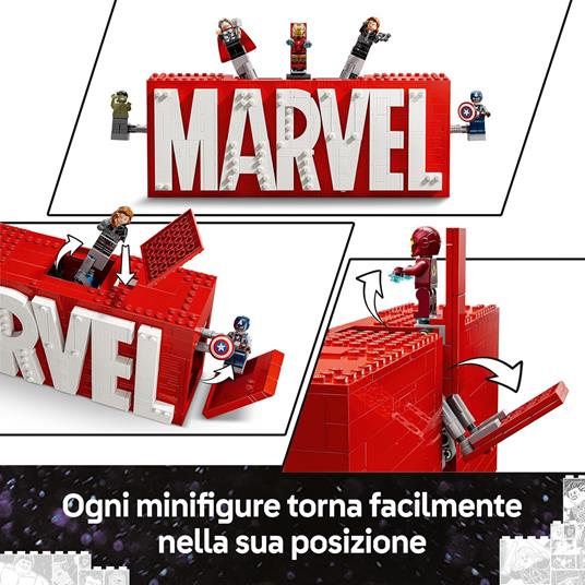 LEGO 76313 Logo e Minifigure MARVEL con Supereroi di Hulk, Thor, Iron Man, Black Widow e Captain America, Giochi Bambini 12+ - 5
