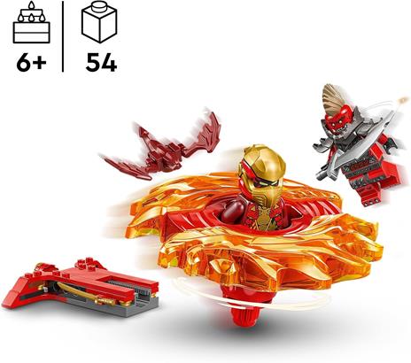 LEGO NINJAGO 71823 Spinner del Drago Spinjitzu di Kai - Trottola Giocattolo con 2 Minifigure e Armi, Giochi per Bambini 6+ - 2