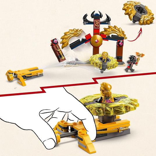 LEGO NINJAGO 71826 Battle Pack Draghi dello Spinjitzu - 2 Trottole Giocattolo, Tempio e 2 Minifigure, Giochi per Bambini 6+ - 3