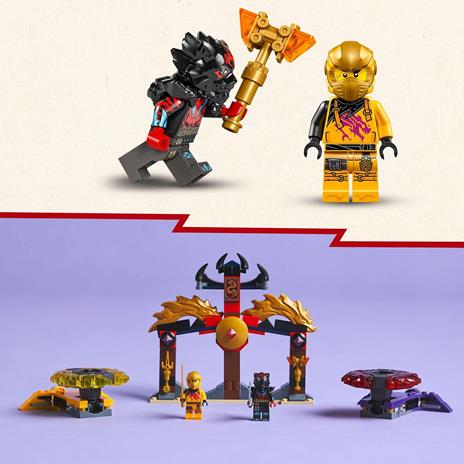 LEGO NINJAGO 71826 Battle Pack Draghi dello Spinjitzu - 2 Trottole Giocattolo, Tempio e 2 Minifigure, Giochi per Bambini 6+ - 4