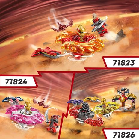 LEGO NINJAGO 71826 Battle Pack Draghi dello Spinjitzu - 2 Trottole Giocattolo, Tempio e 2 Minifigure, Giochi per Bambini 6+ - 5
