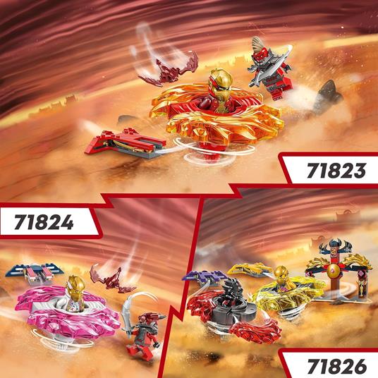 LEGO NINJAGO 71826 Battle Pack Draghi dello Spinjitzu - 2 Trottole Giocattolo, Tempio e 2 Minifigure, Giochi per Bambini 6+ - 5