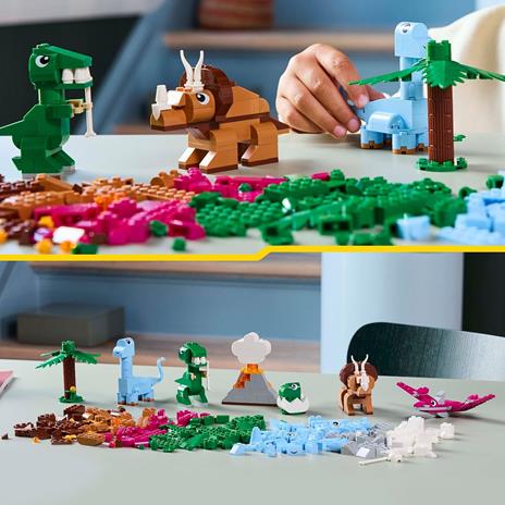 LEGO Classic 11041 Dinosauri Creativi, Giochi Bambini 5+, Colorati Animali Giocattolo da Costruire come T. Rex e Triceratopo - 6