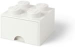 Cassettiera Mattoncino Lego 4 Bottoni, 1 Cassetto, Cassa Portaoggetti Impilabile, 4.7 L