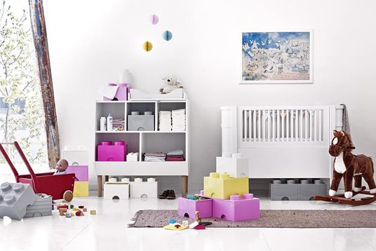 Contenitore Lego brick 2 cassetti, 8 bottoni, Colore Rosa Chiaro - Lego 4006 - 2