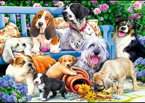 Puzzle da 1000 Pezzi - Dogs in the garden - 2