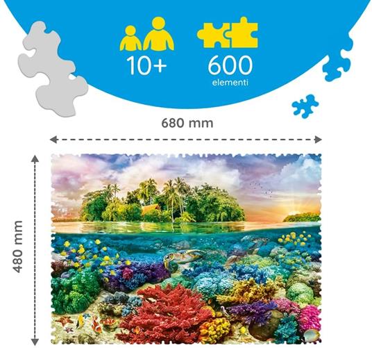 Puzzle da 600 Pezzi - Crazy Shapes: Tropical island - 4
