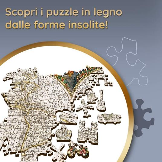 Puzzle da 1000 Pezzi Woodcraft - Antica Mappa del Mondo - 5