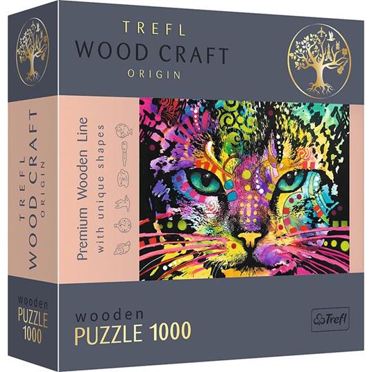 Puzzle da 1000 Pezzi Woodcraft -  Gatto Colorato