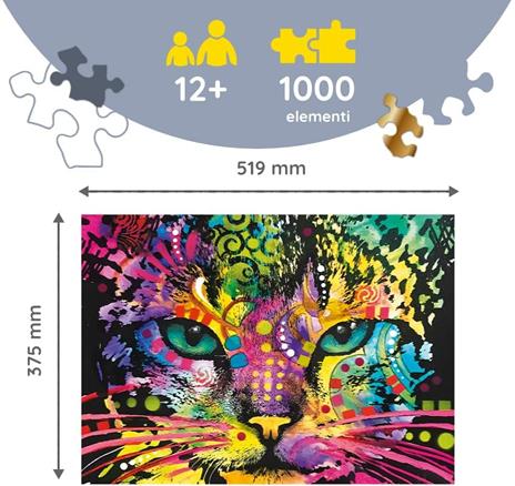 Puzzle da 1000 Pezzi Woodcraft -  Gatto Colorato - 4